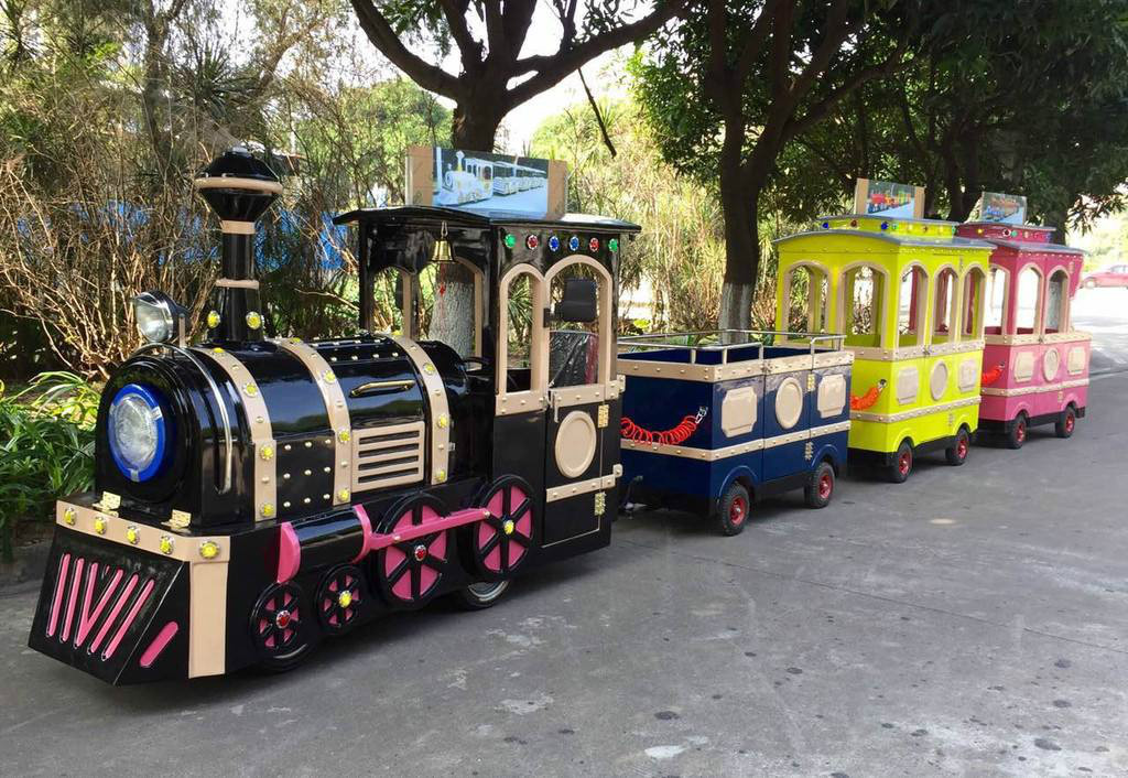 自贡景区广商场无轨观光小火车电动儿童游乐设备小火车可坐人户外玩具